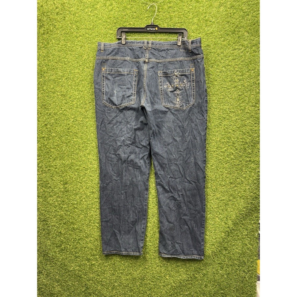 y2k Jeans Mens 44x34 Slim Straight Leg Baggy Skater Buckle Grunge Punk Kani
